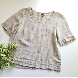 Flax cropped linen boxy shirt